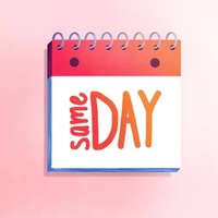An image of a calendar which has the words "Same Day" written across it. 