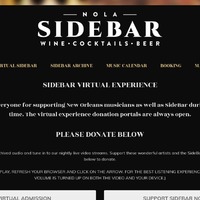 Information how to donate to live musicians during lock down from the restaurant and bar SideBar