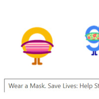 GOOGLE logo art featuring the letters in masks.