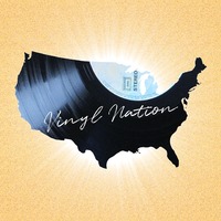 A picture of the United States that reads "Vinyl Nation". 