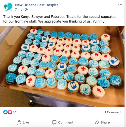 A social media post from New Orleans East Hospital.