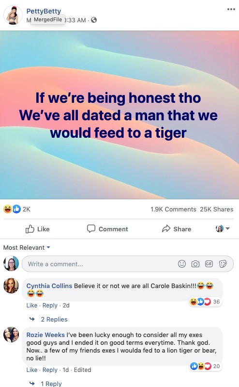 A screenshot of a Facebook post. 