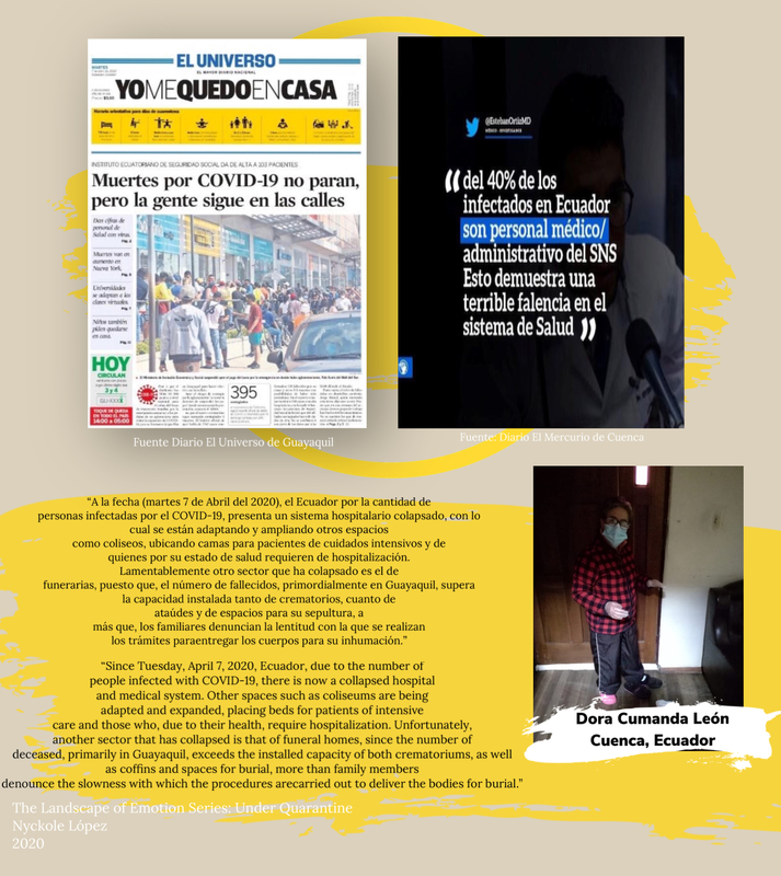 Graphic of the news and quotes from people in Ecuador. 