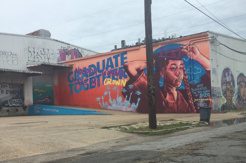 street art mural of a the graduating class of 2020