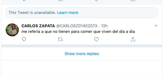 A Twitter screenshot of a post made by Carlos Zapata.