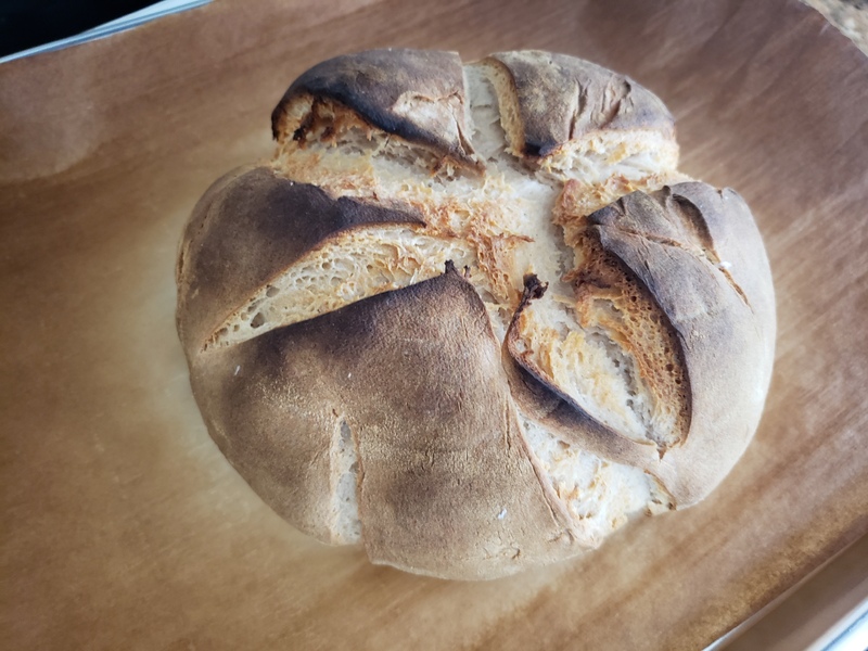 Photo of homemade sour dough bread. 