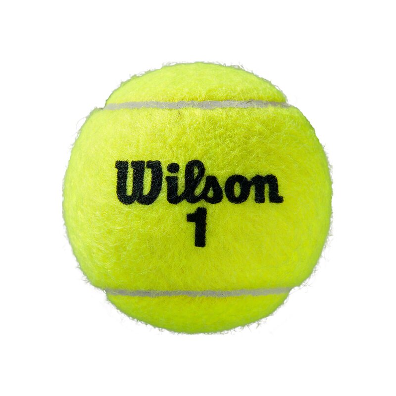 A Wilson brand tennis ball. 