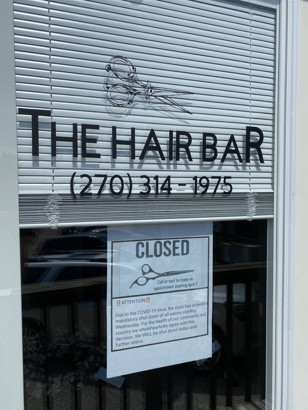 A closed hair salon. 
