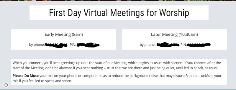 A screenshot of an announcement for a meeting. 