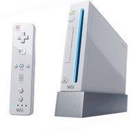 A Nintendo Wii with the controller. 