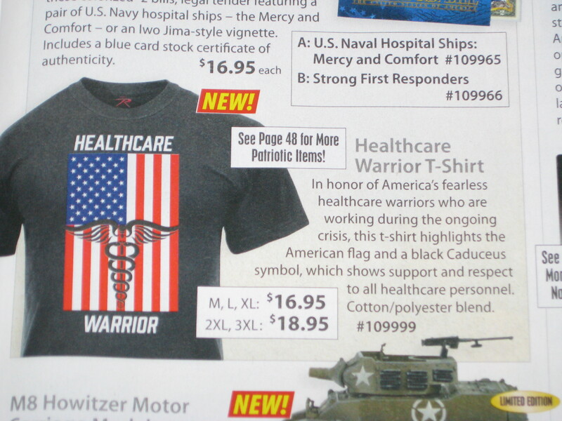 Photo of a magazine advertising a t-shirt. 
