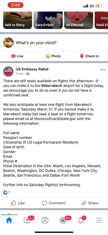 Social media post from US Embassy Rabat.