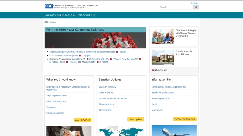 Screenshot of CDC.gov.