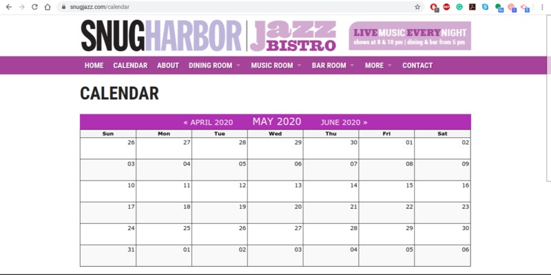 Snug Harbor Jazz Bistro Calendar New Orleans LA New Orleans Covid 