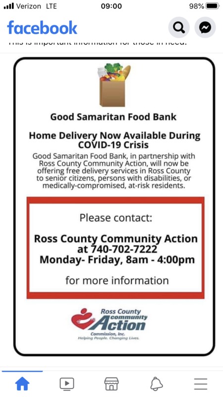 A social media post from Ross County Community Action. 