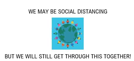 A graphic about social distancing. 