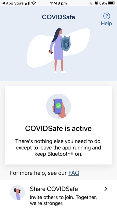 Alert from an app about COVID-19. 