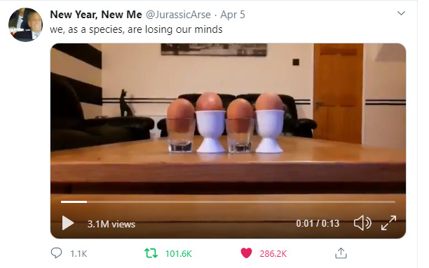 Four eggs in cups.