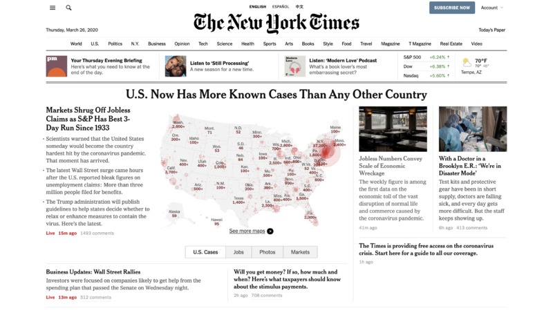 A screenshot of the New York Times. 