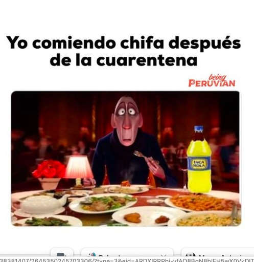 A screenshot of a meme of Ego from "Ratatouille" translated to English as: "Me eating chifa after quarantine is over".