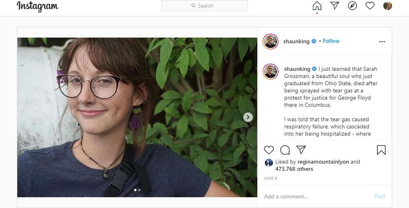 A screenshot of a social media post honoring a deceased woman. 