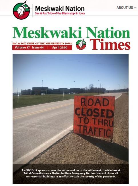 Announcement from the Meskwaki Nation Times. 
