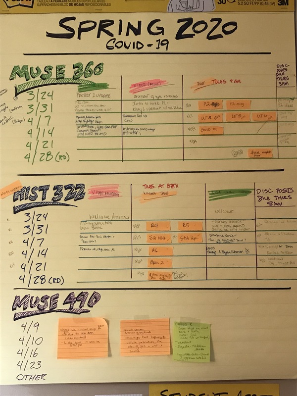 A college schedule for a student.
