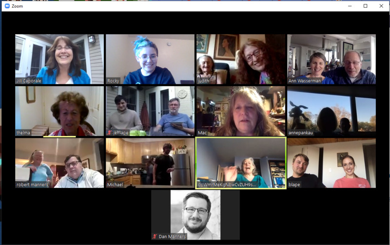 A Zoom meeting for Passover. 