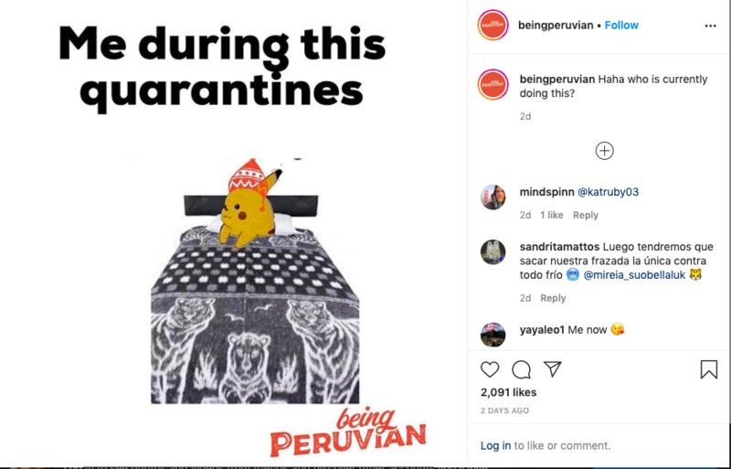 A screenshot of a meme of Pikachu wearing a hat while laying down in a bed. Above Pikachu says "Me during this quarantines"
