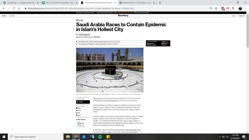 An article about the epidemic in Mecca on Bloomberg.com.