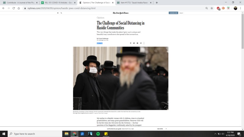 An article about the Hasidic community from NYtimes.com