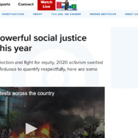 Screenshot of KHOU-11 web article.  Heading reads, "A look at powerful social justice moments this year". 