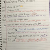 A handwritten "Weekday Daily Schedule".