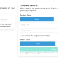 A screenshot of a website that prints posters to sing along to while washing your hands. 