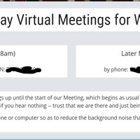 A screenshot of an announcement for a meeting. 