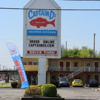 A Captain D's sign reading "order online captainds.com"