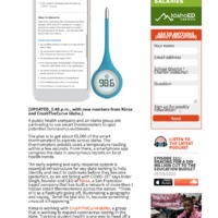 Screenshot of a news article discussing a partnership between a public health company and an Idaho group, and their plan to distribute smart thermometers across the state.