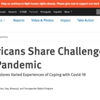 Screenshot of an article titled "LGBT Africans Share Challenges of Life During Pandemic".