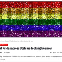 Screenshot of Pride across Utah article with glittery rainbow.  