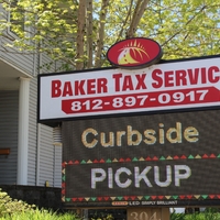 Tax business Sign advertising Curbside Pickup.