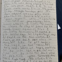 This is a picture of a notebook page, on which a child has detailed their personal experiences dealing with the COVID-19 pandemic. 