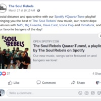 A Facebook screenshot of a post made by The Soul Rebels. 