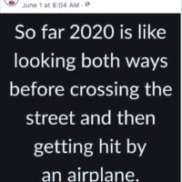 Screenshot of a social media post describing the difficulty of the year 2020.