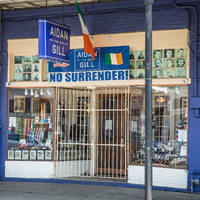 A closed storefront called Aidan and Gill in New Orleans.