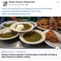 A social media post from Dooky Chase's Restaurant. 