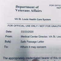 A letter from the Department of Veteran Affairs. 