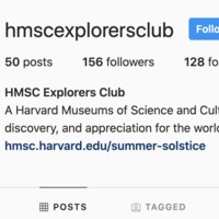 Page for Harvard Museums of Science and Culture Explorers Club profile on social media
